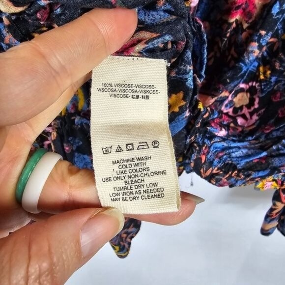 Free People Free Spirit Off the Shoulder Blouse XS Flare Sleeve Boho Festival - Picture 7 of 8